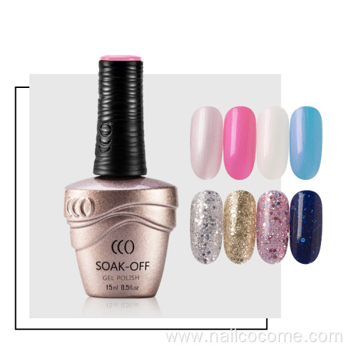 CCO customized logo non toxic normal custom wholesale color private label reflective glitter gel nail polish